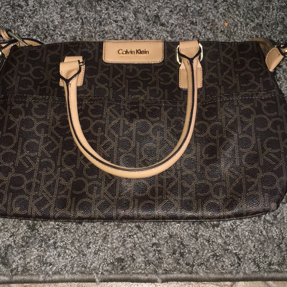 Calvin Klein brown and black Monagram crossbody